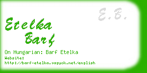 etelka barf business card